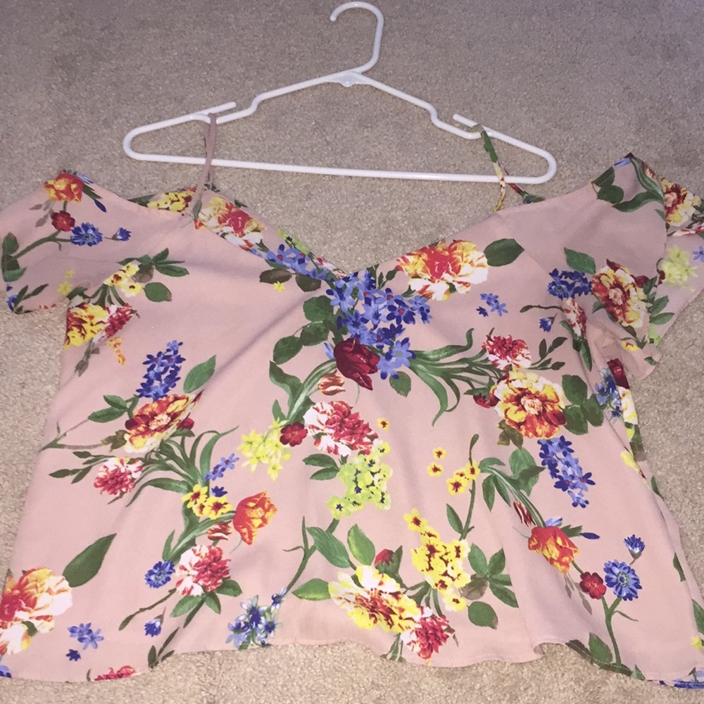 Pink floral shirt